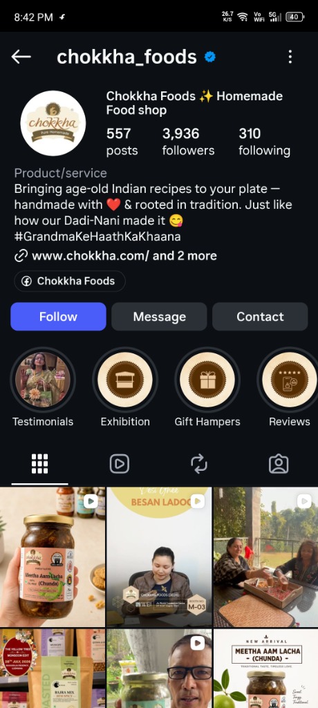 @chokkha_foods Instagram profile